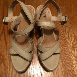 UGG brand wedged heel sandals